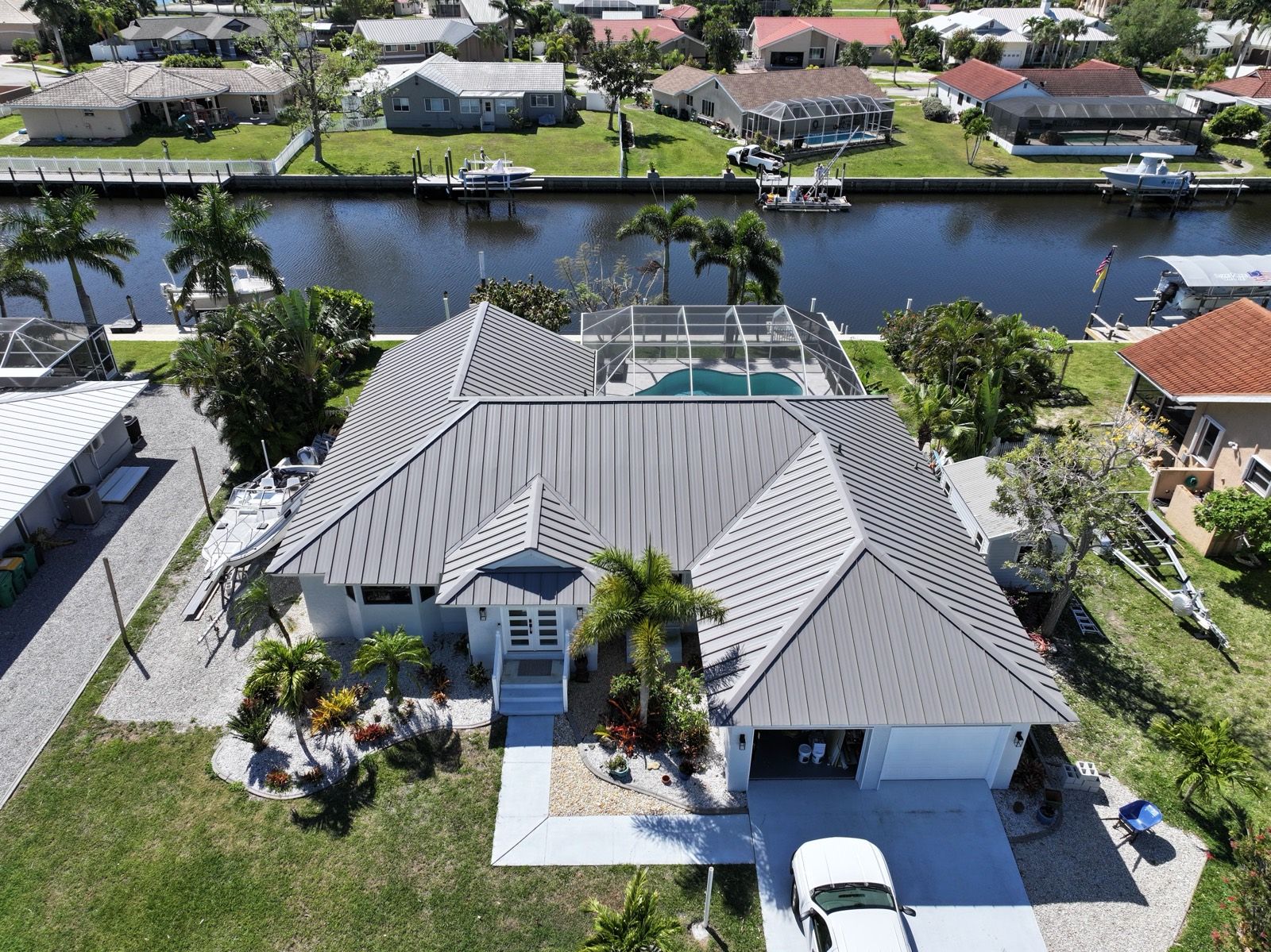 Metal Roof on a Port Charlotte Canal Home